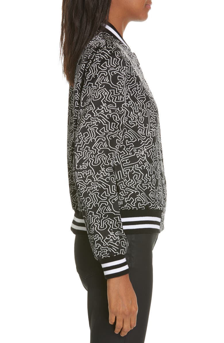Alice + Olivia x Keith Haring Lonnie Reversible Bomber Jacket, Alternate, color,
