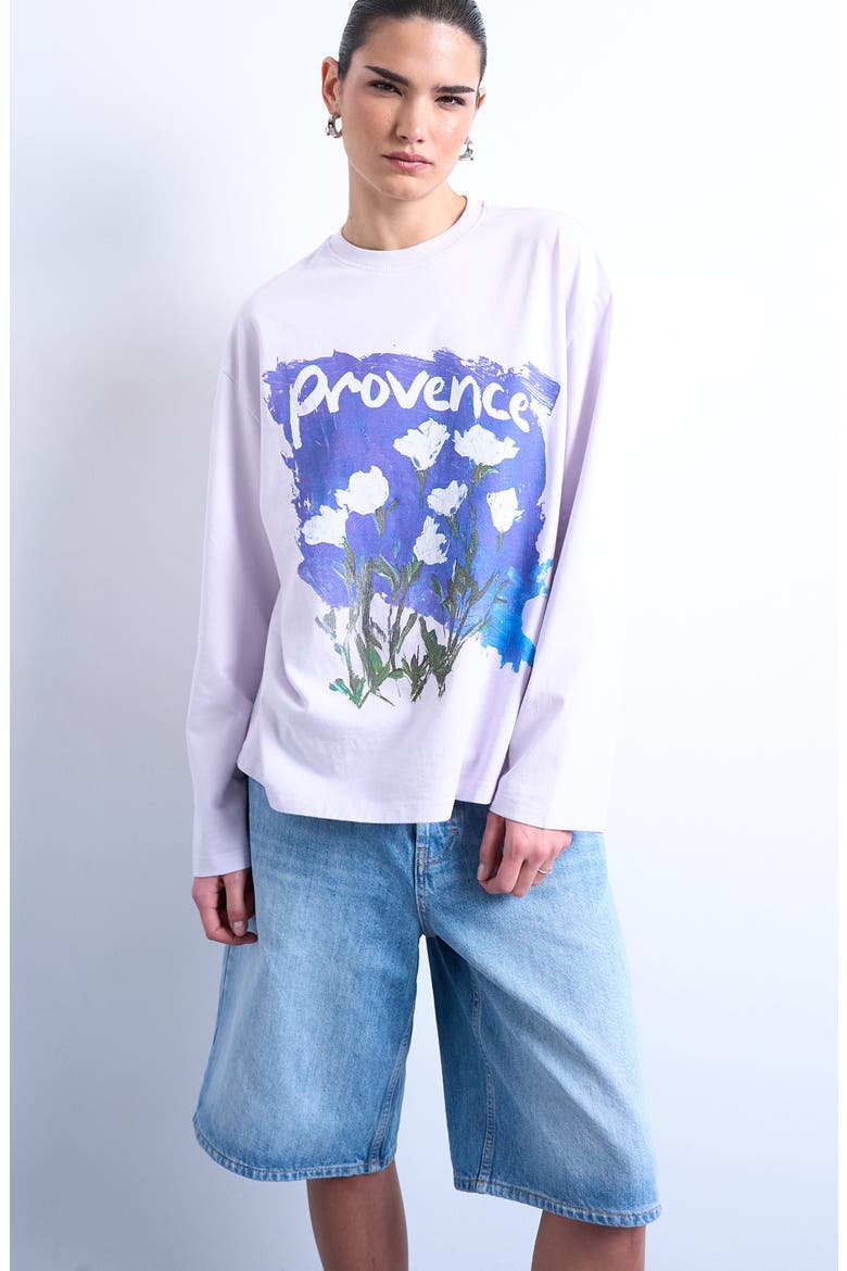 Provence Graphic Long Sleeve T-Shirt, Main, color, LILAC