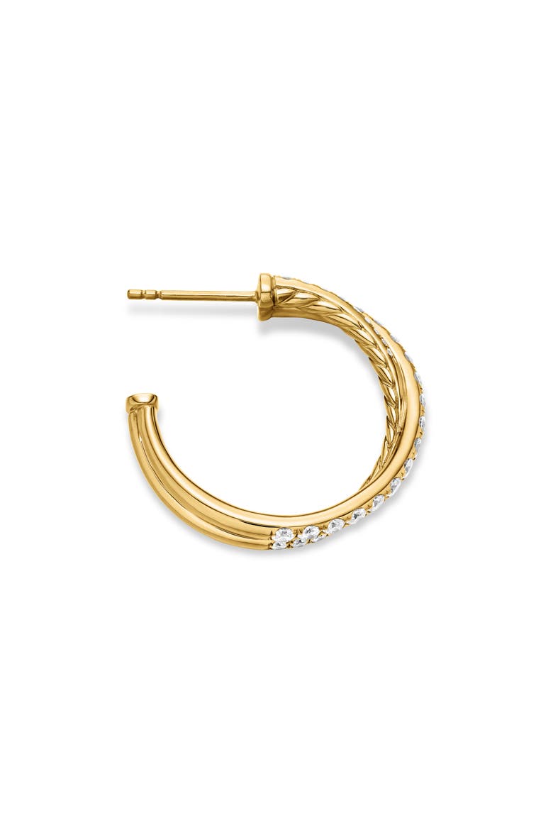 Pavé Diamond Crossover Hoop Earrings, Alternate, color, 18K YELLOW GOLD