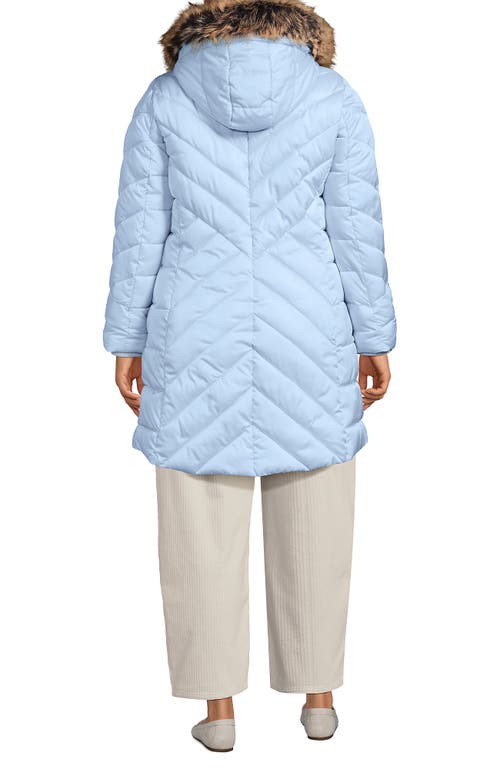Lands' End Plus Size Featherfree Cozy Fleece Lined Winter Coat In Blue