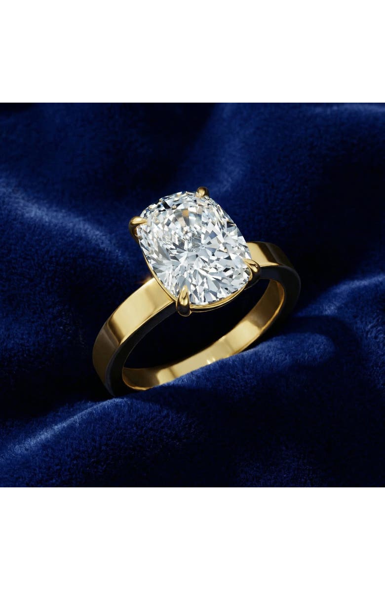 Bliss Diamond Certified 2Ct Cushion Diamond Cigar Band Engagement Ring 14k Gold Lab Grown, Alternate, color, 14K Yellow Gold