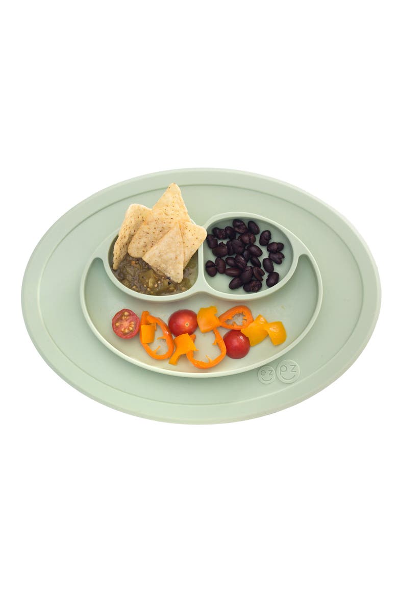 Mini Mat Silicone Feeding Mat, Alternate, color, SAGE