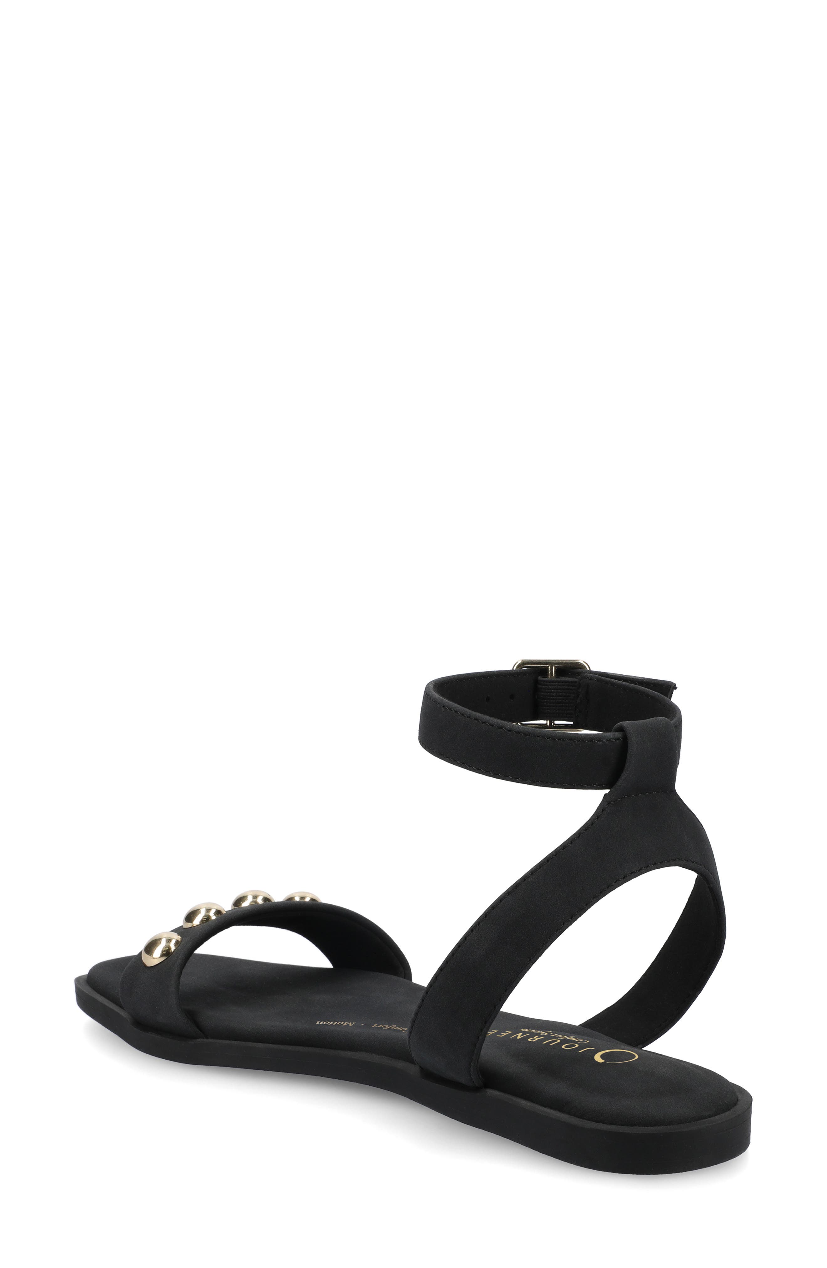 Journee Collection Primrose Studded Sandal, Alternate, color, Black Nubuck