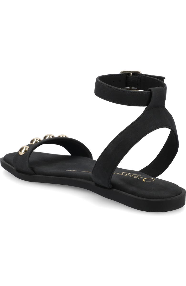Journee Collection Primrose Studded Sandal, Alternate, color, Black Nubuck