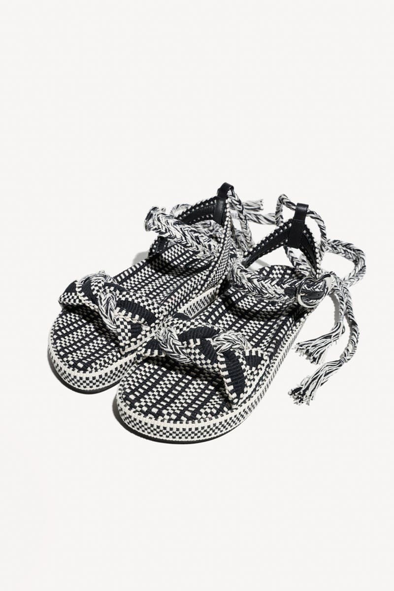 Carolina Braided Lace Up Platform Sandal, Alternate, color, Ivory Black