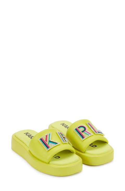 Opal Studs Platform Slide Sandal (Women)