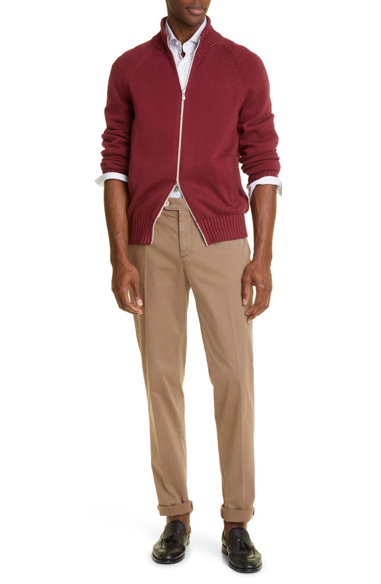 Brunello Cucinelli Stretch Cotton Straight Leg Pants, Alternate, color,