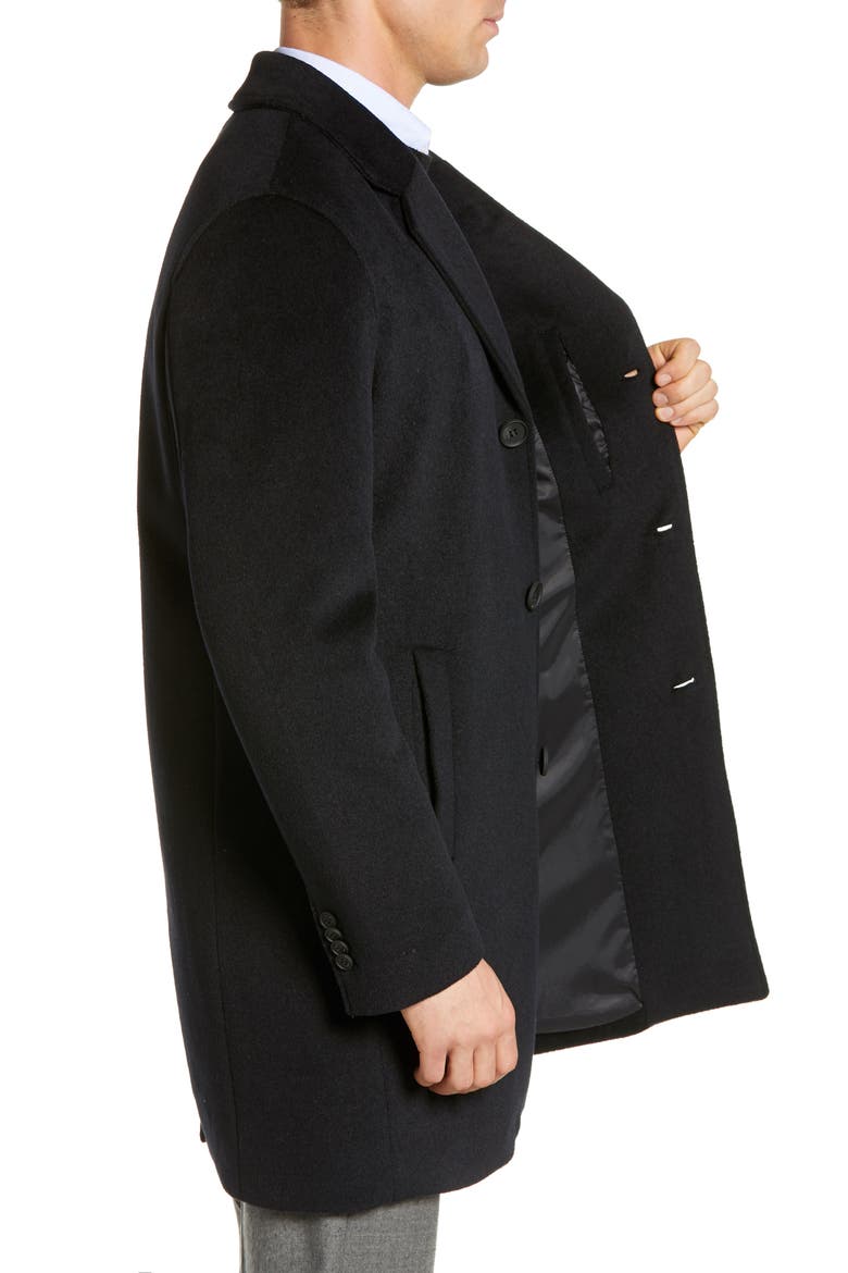 Regular Fit Stretch Wool Coat, Alternate, color, NAVY
