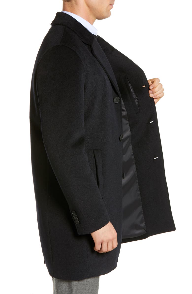 Cole Haan Regular Fit Stretch Wool Coat, Alternate, color, Navy
