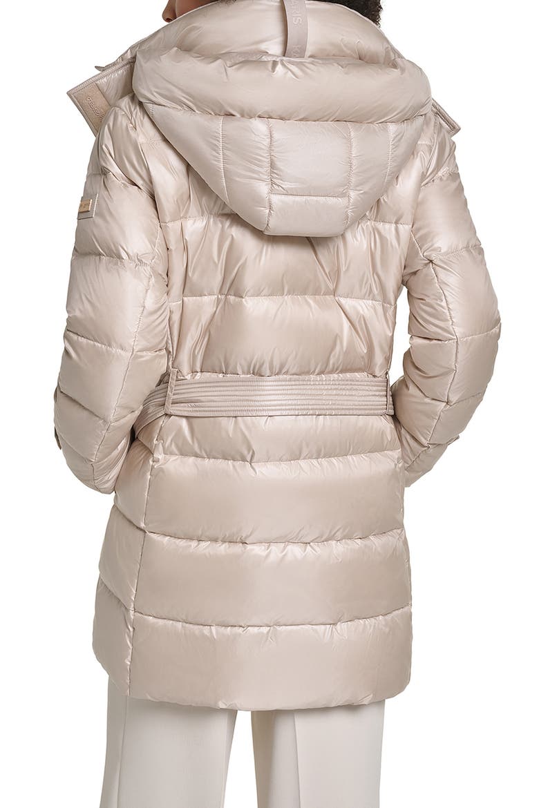 Belted Hybrid Puffer Coat, Alternate, color, CHAMPAGNE
