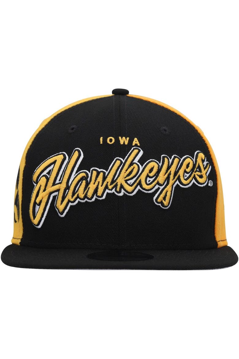 Men's New Era  Black Iowa Hawkeyes Outright 9FIFTY Snapback Hat, Alternate, color, Black