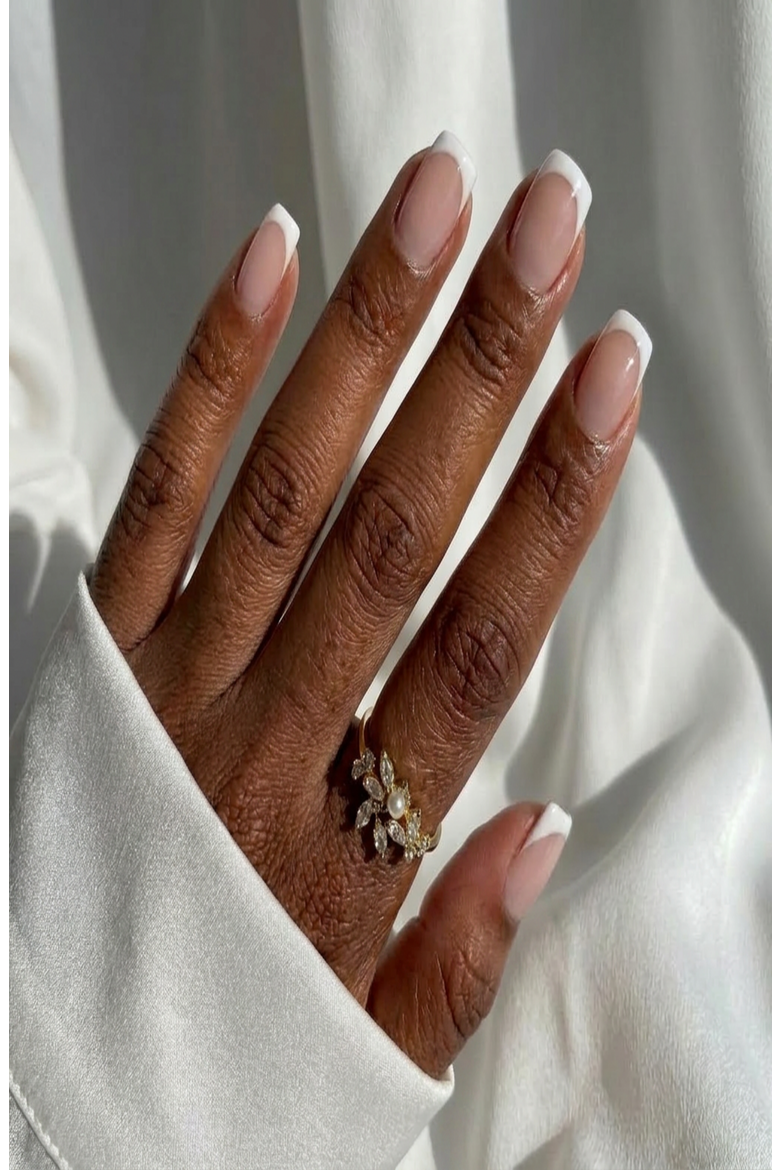Classic French Square Press-On Nails, Alternate, color, Classic French
