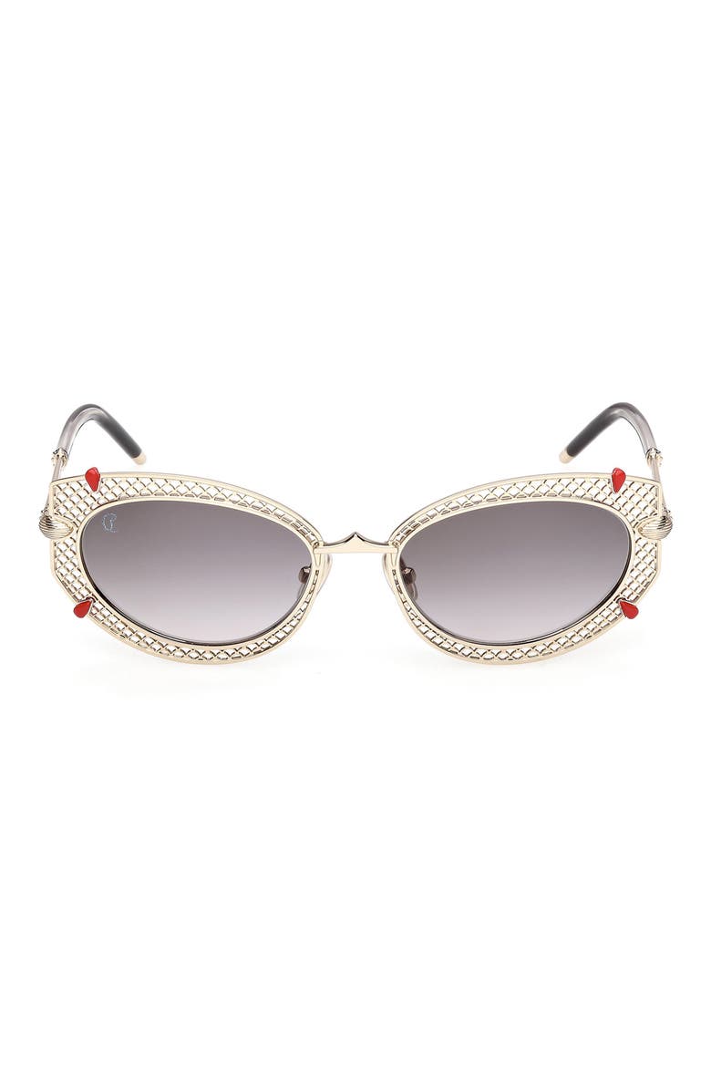 54mm Oval Sunglasses, Main, color, PALE GOLD / ZEISS SMOKE LENS