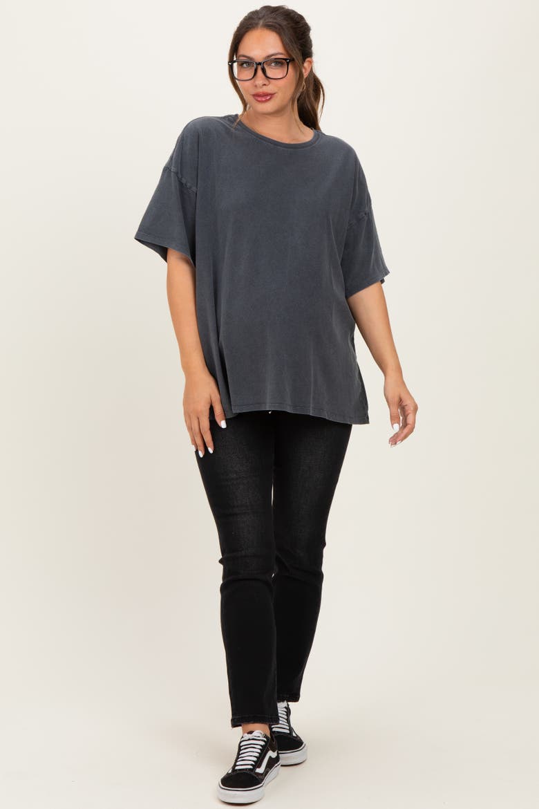 Oversized Mineral Wash T-Shirt, Alternate, color, Charcoal Grey
