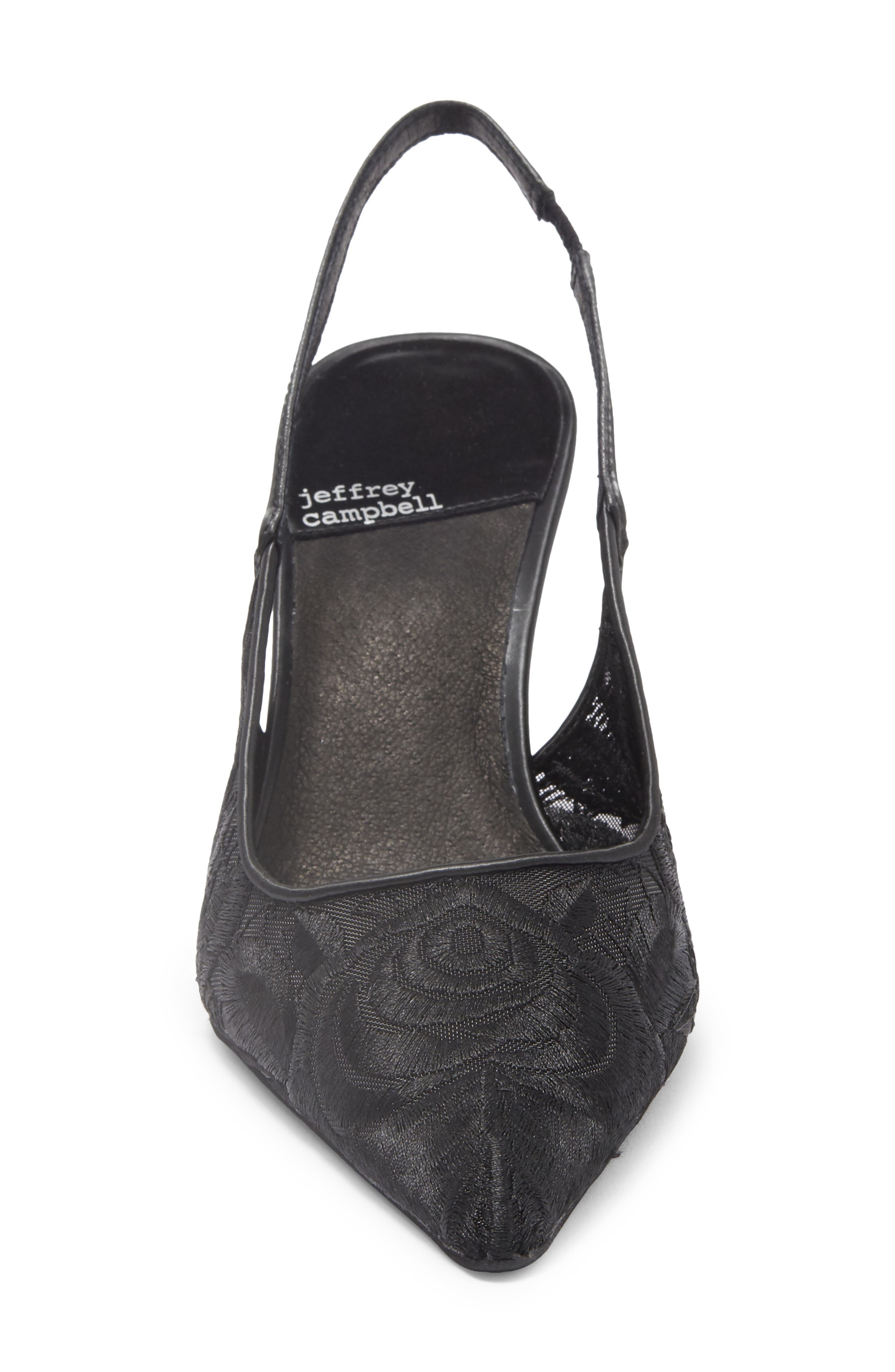 Jeffrey Campbell Lofficele Embroidered Mesh Slingback Pointed Toe Pump, Alternate, color, 