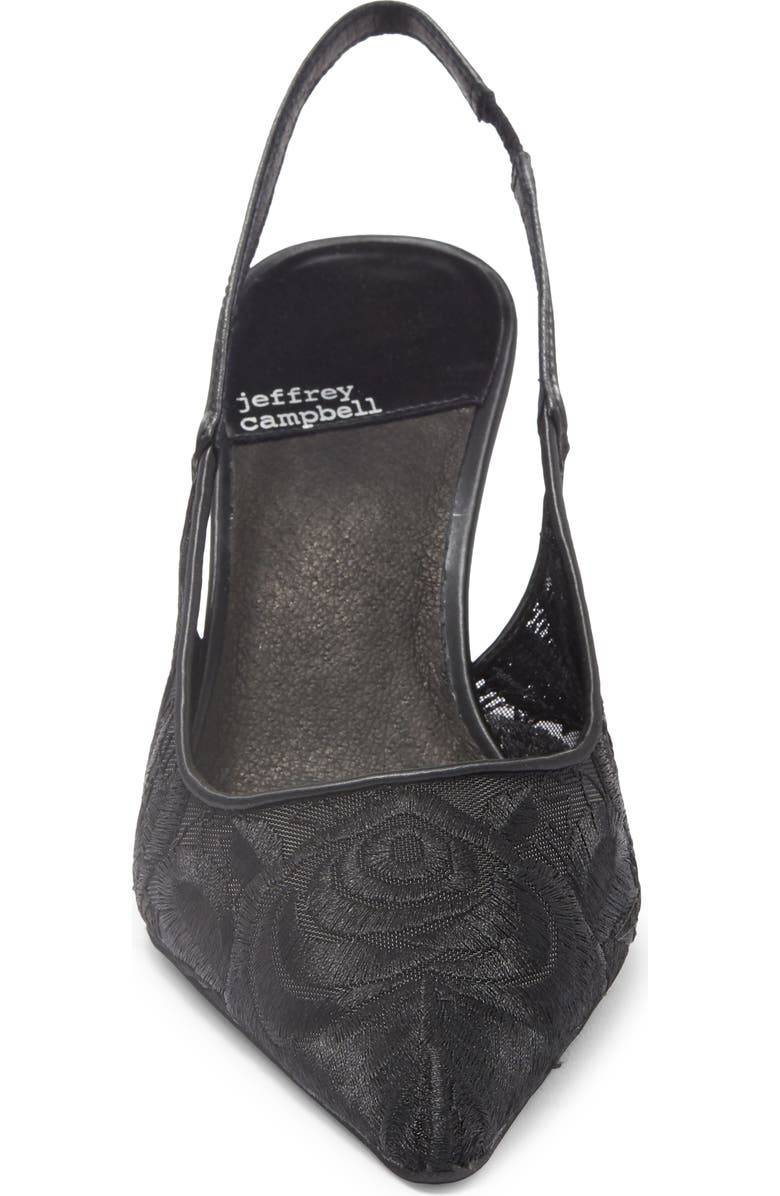 Jeffrey Campbell Lofficele Embroidered Mesh Slingback Pointed Toe Pump, Alternate, color,