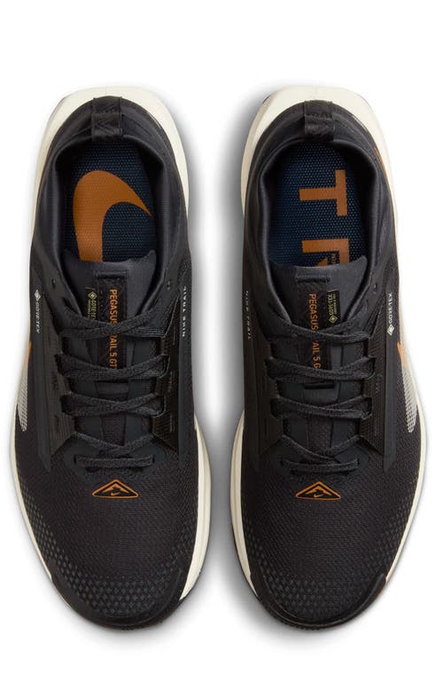Nike Men's Pegasus Trail 5 Gore-tex Waterproof Trail Running Shoes In Off Noir/pale Ivory/black