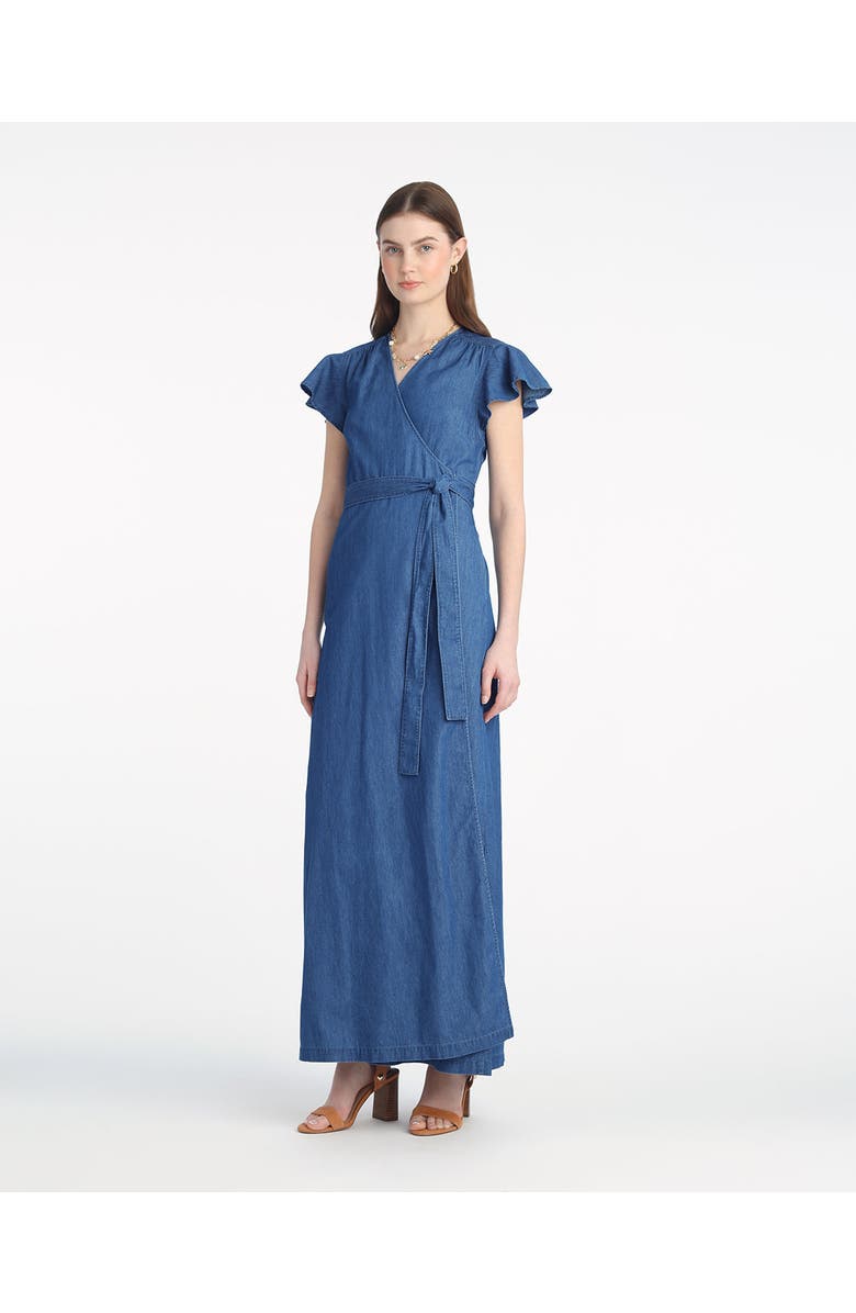 Draper James Reagan Denim Maxi Dress, Alternate, color,