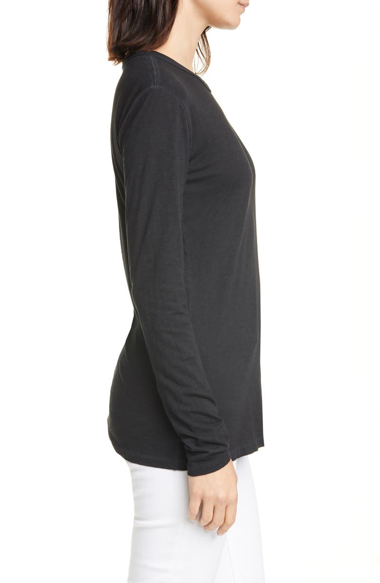 rag & bone The Long Sleeve Tee, Alternate, color, Black