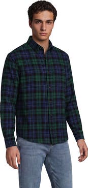 Lands' End Long Sleeve Classic Fit Flagship Flannel Shirt