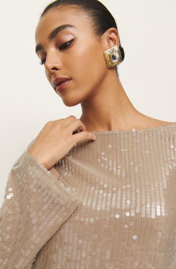 Reformation Sereia Sequin Long Sleeve Minidress | Nordstrom Reformation Sereia Sequin Long Sleeve Minidress | Nordstrom