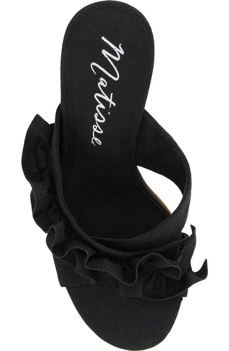 Matisse Ruffle Strap Block Heel Mule Sandal, Alternate, color, Black