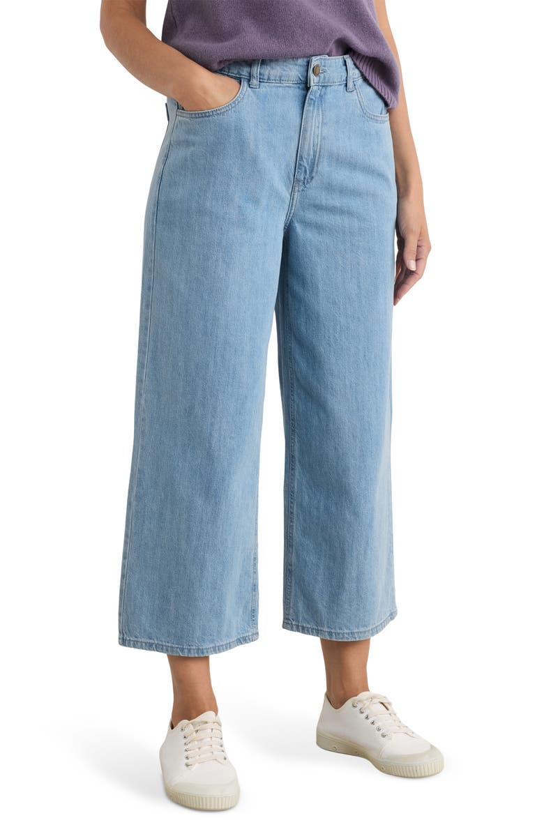 Seasalt Cornwall Barnes High Waist Wide Leg Crop Jeans, Main, color,
