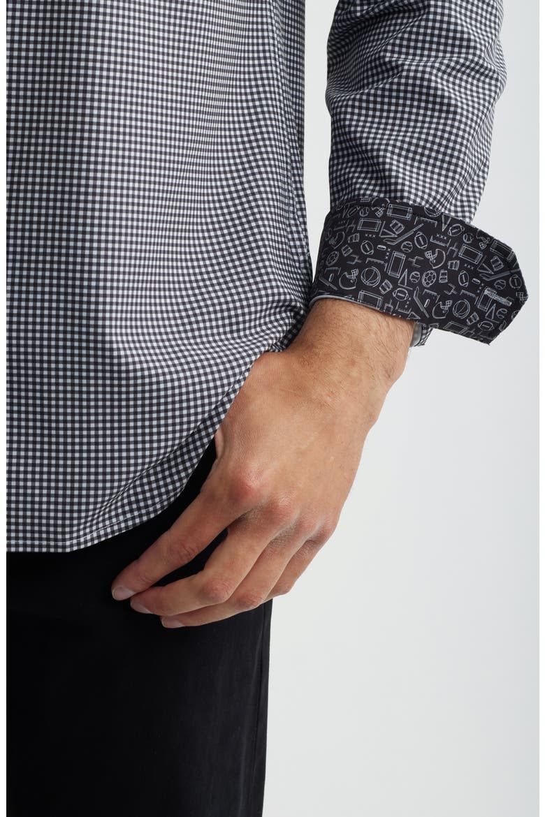 XC+™ Performance Game Day Gingham Button-Up Shirt, Alternate, color, BLACK