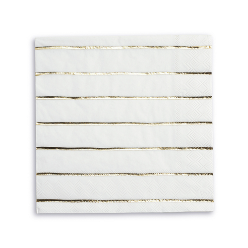 Daydream Society Frenchie Striped Large Napkins In Gold