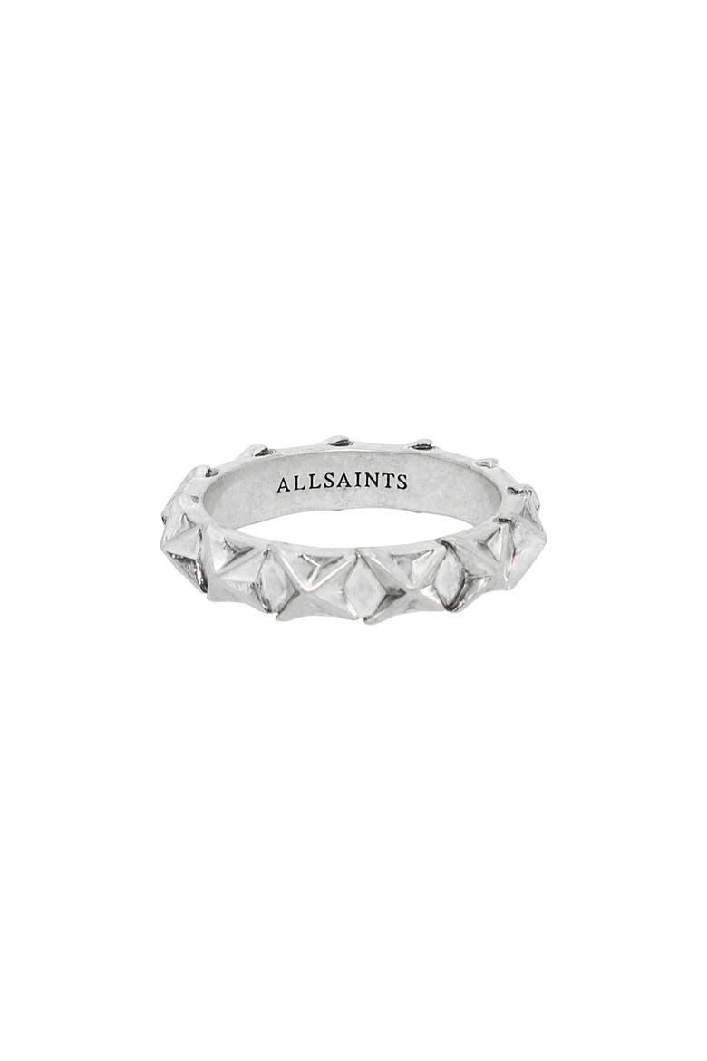 Men's Square Stud Ring, Main, color, WARM SILVER