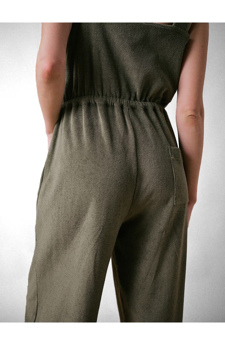Cape Cove Sea Coral Terry Jumpsuit, Alternate, color, Khaki