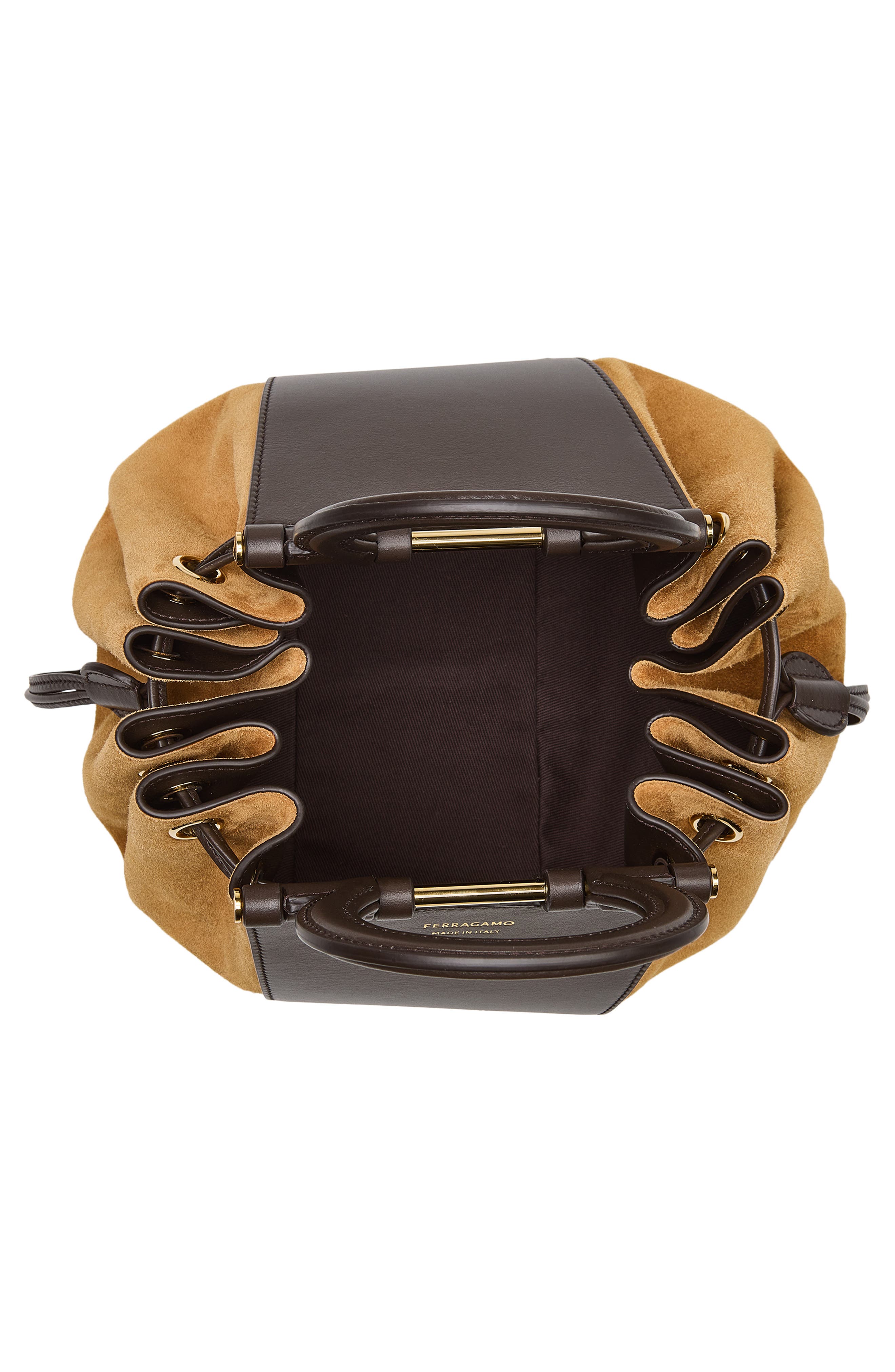 FERRAGAMO Gancio Leather Top Handle Bag, Alternate, color, Naturale 6 Testa Di Moro