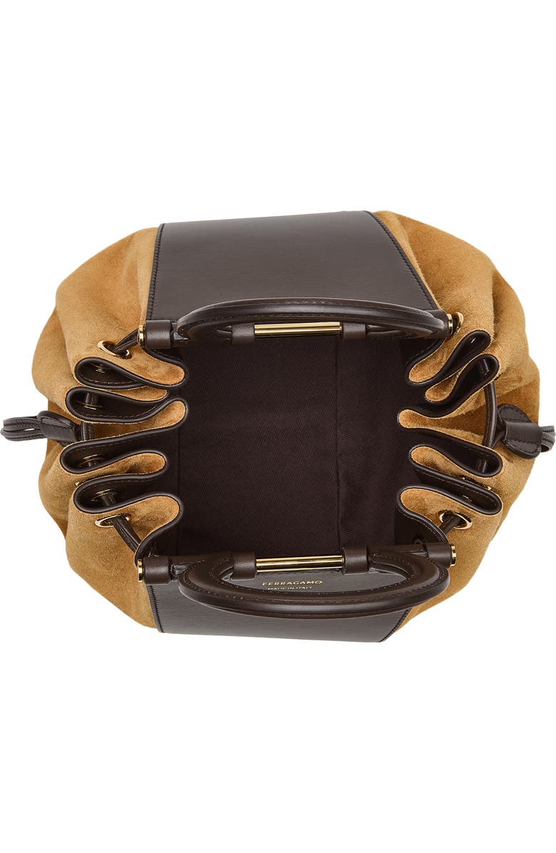 FERRAGAMO Gancio Leather Top Handle Bag, Alternate, color, Naturale 6 Testa Di Moro