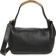 Moschino Handle Me Leather Shoulder Bag