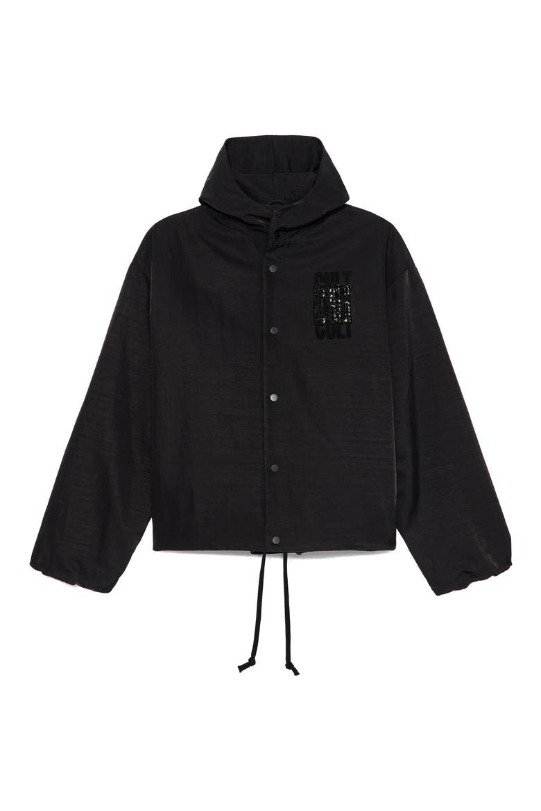 Oversize Coach's Jacket, Alternate, color, BLACK NYLON