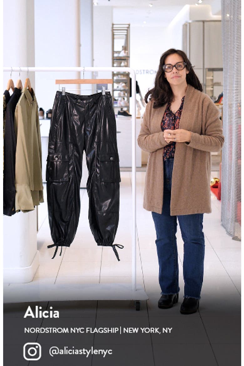 Faux Leather Cargo Joggers video