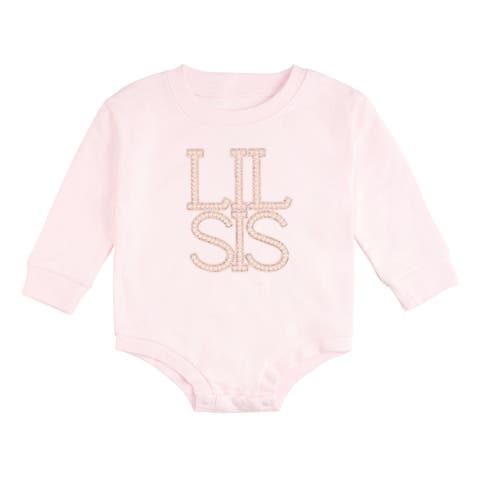 Lil Sis Pearl Patch Long Sleeve Romper (Baby)