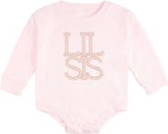 Sweet Wink Lil Sis Pearl Patch Long Sleeve Romper