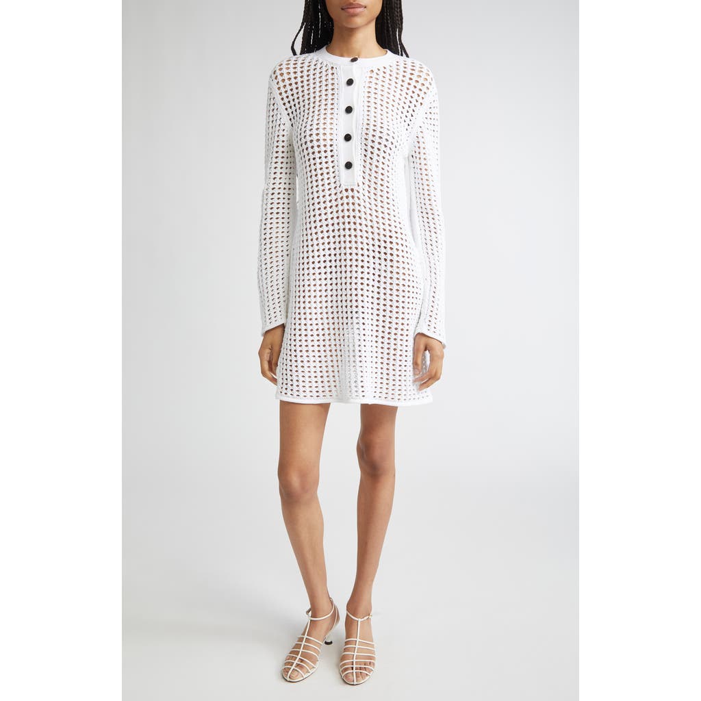 Shop Proenza Schouler Micah Long Sleeve Open Knit Sweater Dress