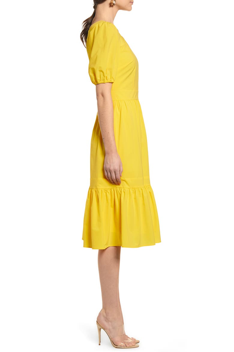 Puff Sleeve Dress, Alternate, color, YELLOW ZEST