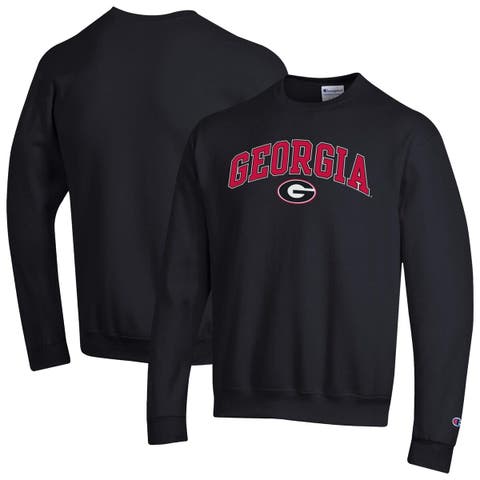 Men's Champion  Black Georgia Bulldogs Arch Over Logo Pullover Sweatshirt