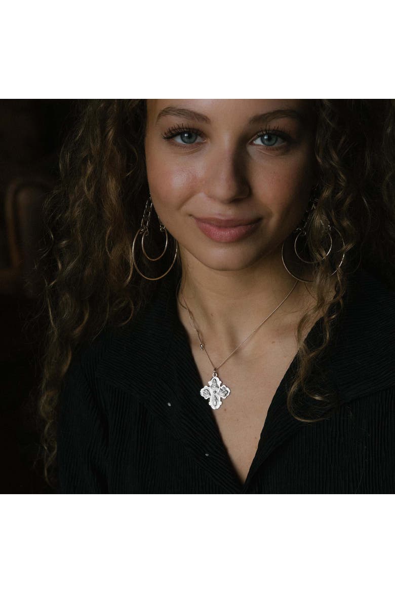 Cross Expandable Necklace, Alternate, color, Silver