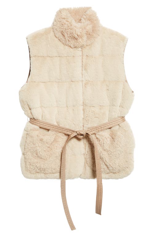 Moncler Joui Faux Fur Down Vest In White