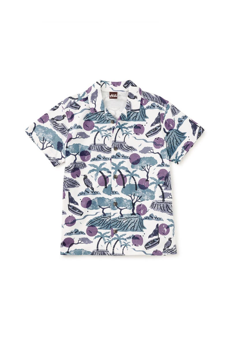 Printed Camp Shirt, Main, color, Costa Brava
