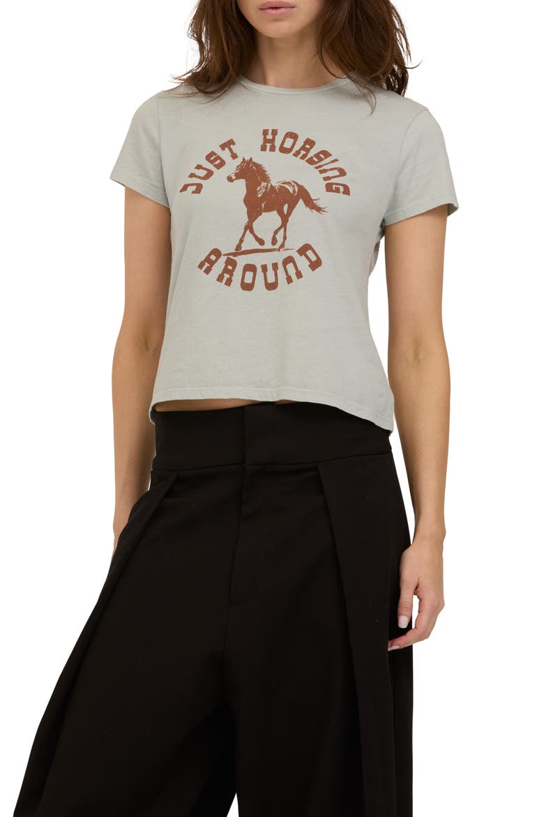 Just Horsing Around Graphic Tee, Main, color, MOONSTONE