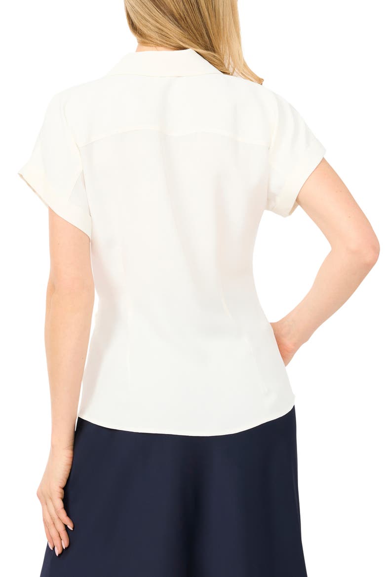 Asymmetric Tie Front Shirt, Alternate, color, NEW IVORY