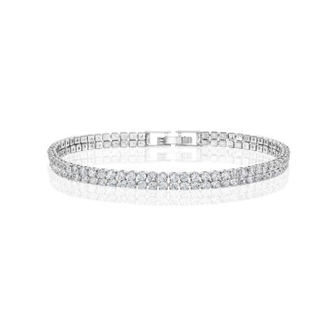 Two Row Crystal Tennis Bracelet