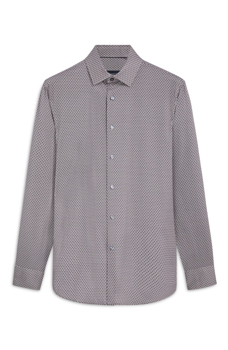 Bugatchi James OoohCotton<sup>®</sup> Geometric Print Button-Up Shirt, Alternate, color, Desert