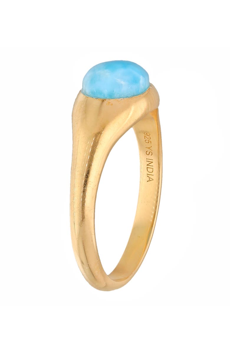 YS GEMS Larimar Signet Ring, Alternate, color, Blue