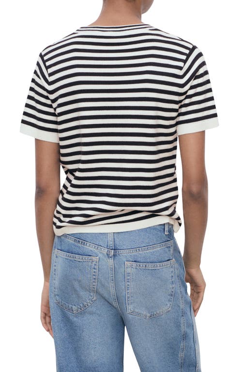 Mango Stripe Short Sleeve Sweater In Multi